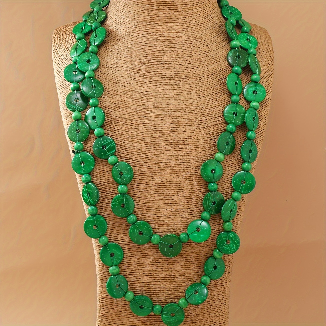 Women's Boho Ethnic Style Coconut Shell Sweater Chain Necklace